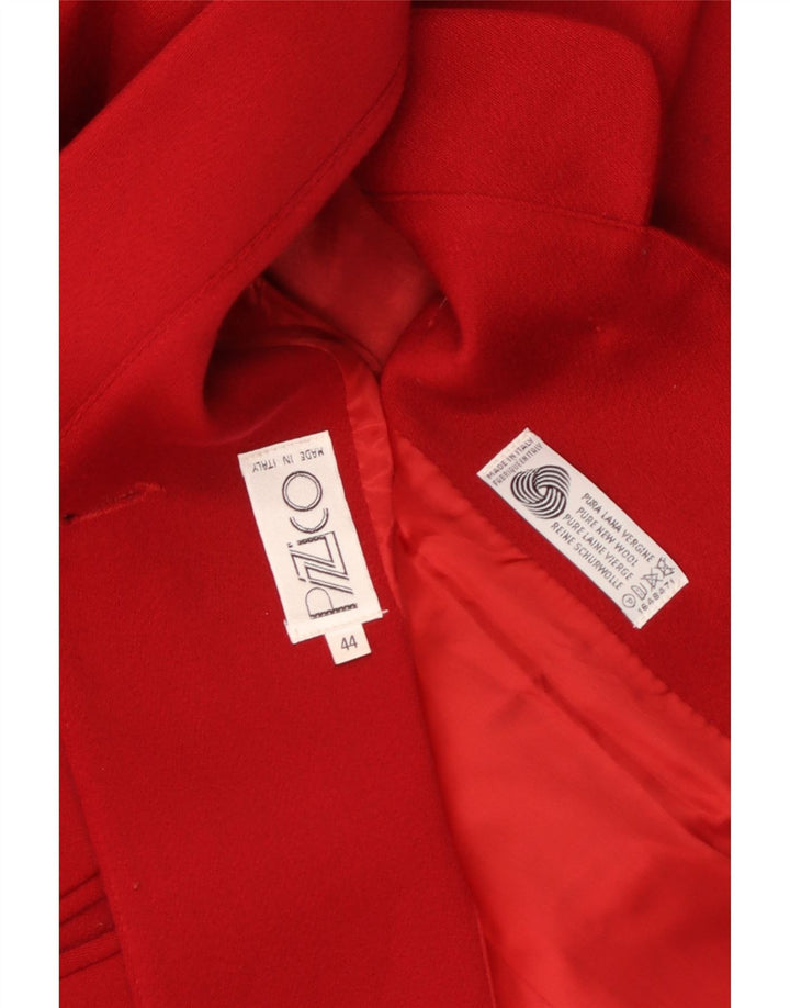Giacca blazer vintage da donna a 2 bottoni IT 44 lana vergine rossa media