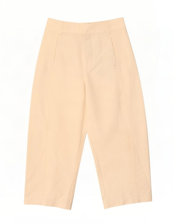 Pantaloni corti a vita alta da donna Zara, vestibilità ampia, piccoli W26 L24 Beige