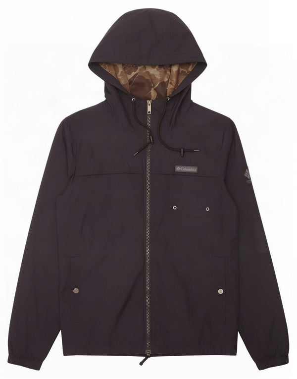 Giacca antipioggia da uomo con cappuccio Columbia UK 36 Small Blu Navy Poliestere