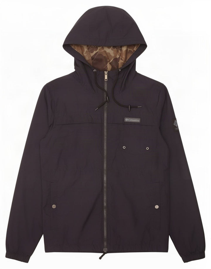 Giacca antipioggia da uomo con cappuccio Columbia UK 36 Small Blu Navy Poliestere