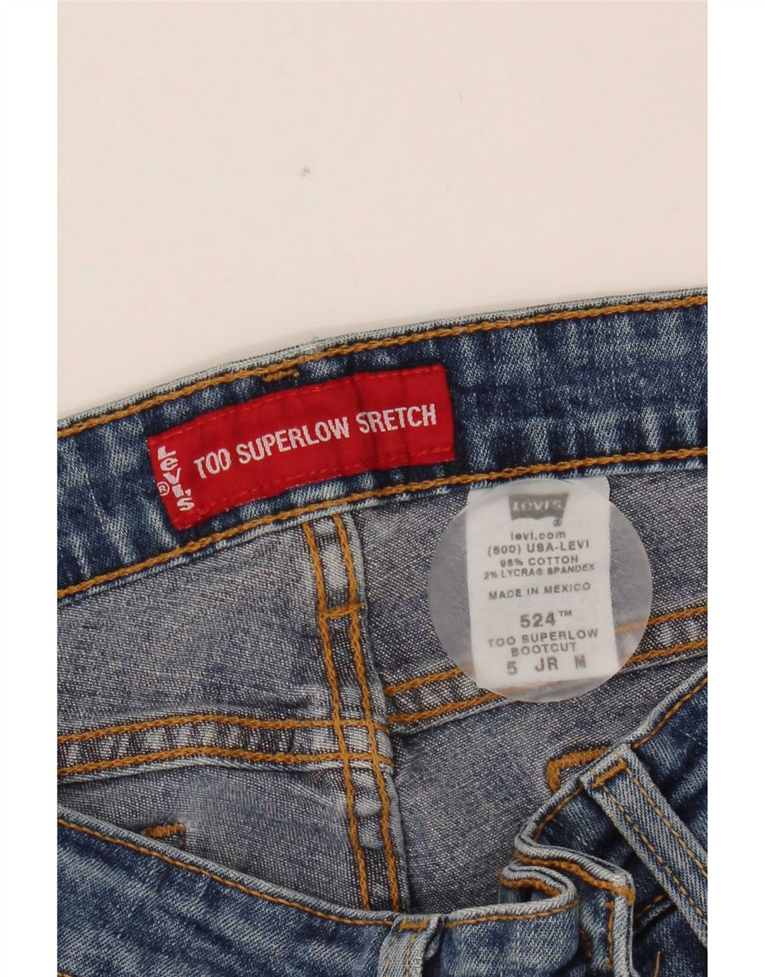 Levi's Donna 524 Jeans Bootcut Super Low Medio W30 L30 Cotone Blu
