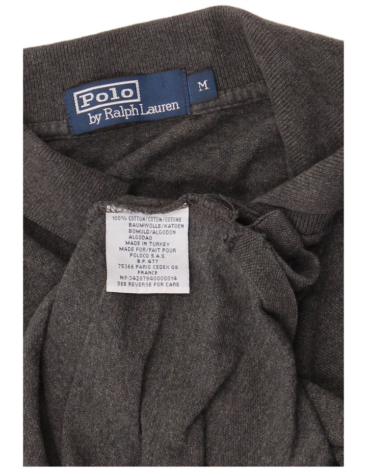 POLO RALPH LAUREN Polo da uomo a manica lunga in cotone grigio medio