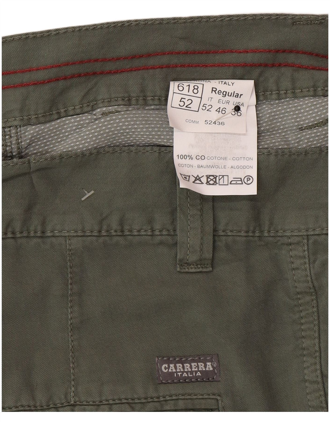 Pantaloncini cargo da uomo Carrera IT 52 XL W36 cotone verde