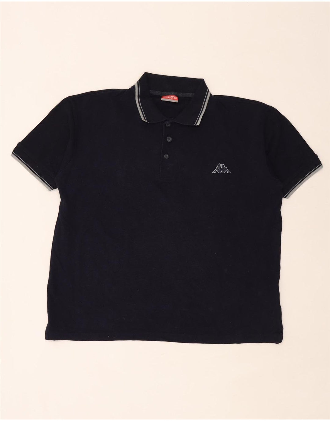 Polo Kappa Uomo Media Cotone Blu Navy