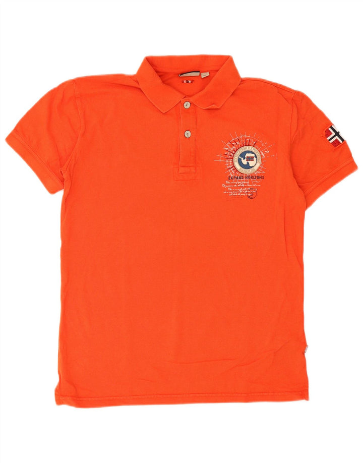 Polo grafica da uomo Napapijri in cotone arancione medio