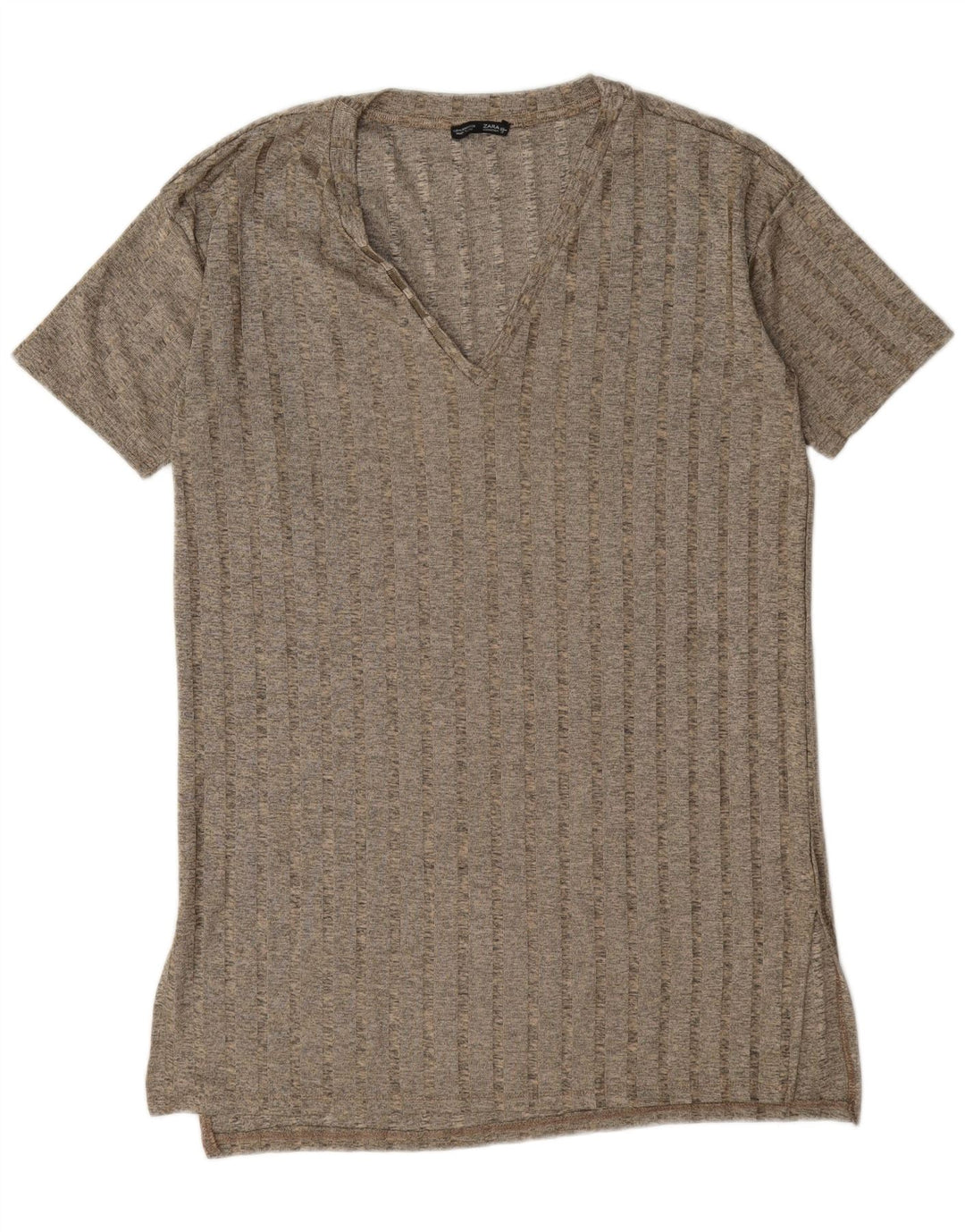 Abito T-shirt oversize da donna Zara UK 14 Grigio medio a righe