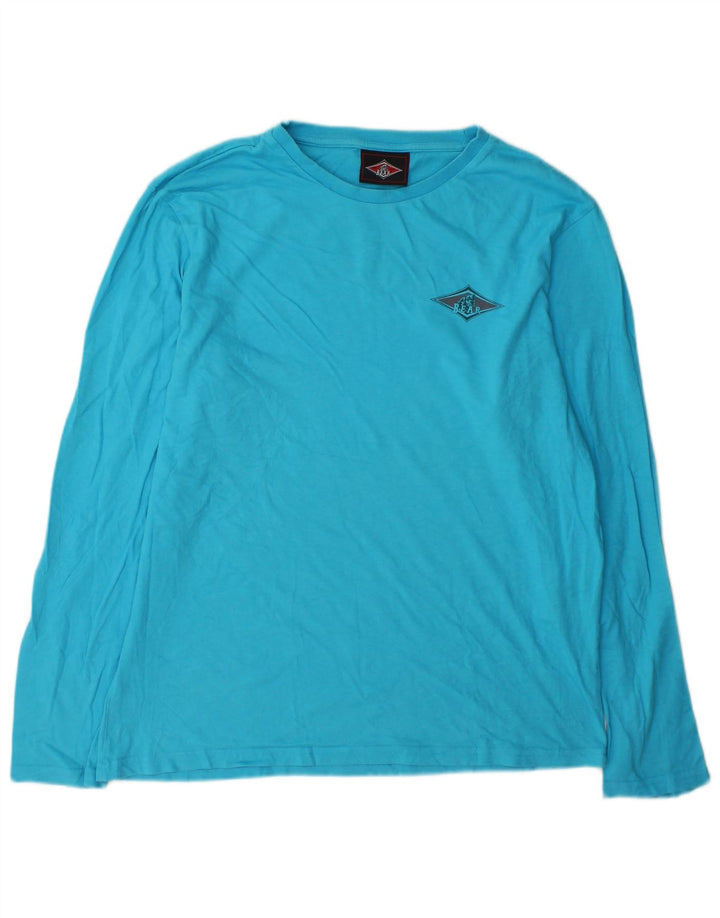 Bear Top grafico da uomo a maniche lunghe in cotone blu grande
