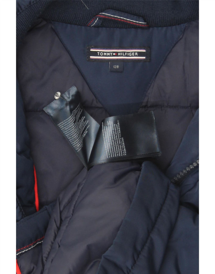 Giacca imbottita con cappuccio Tommy Hilfiger per ragazzi 9-10 anni in poliestere blu navy