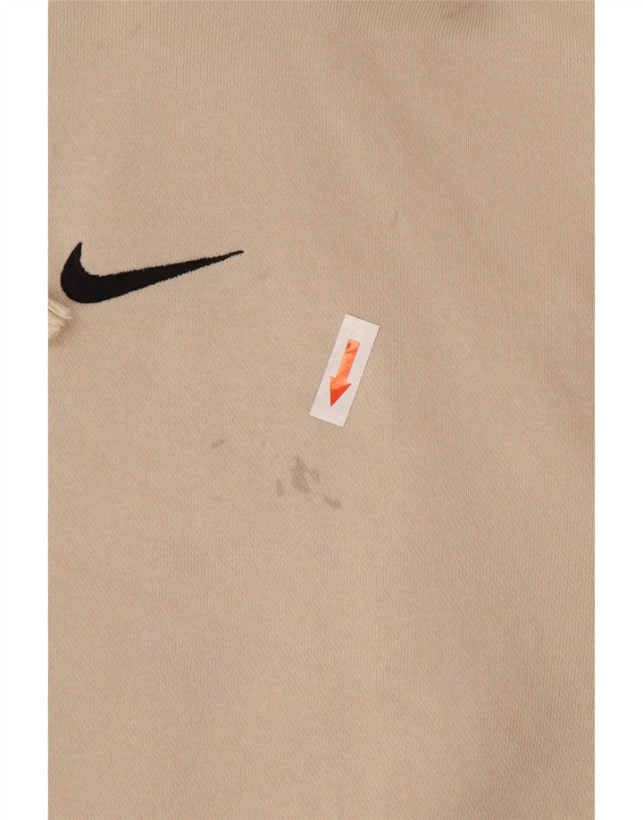 Felpa con cappuccio oversize da donna Nike UK 14 cotone beige medio
