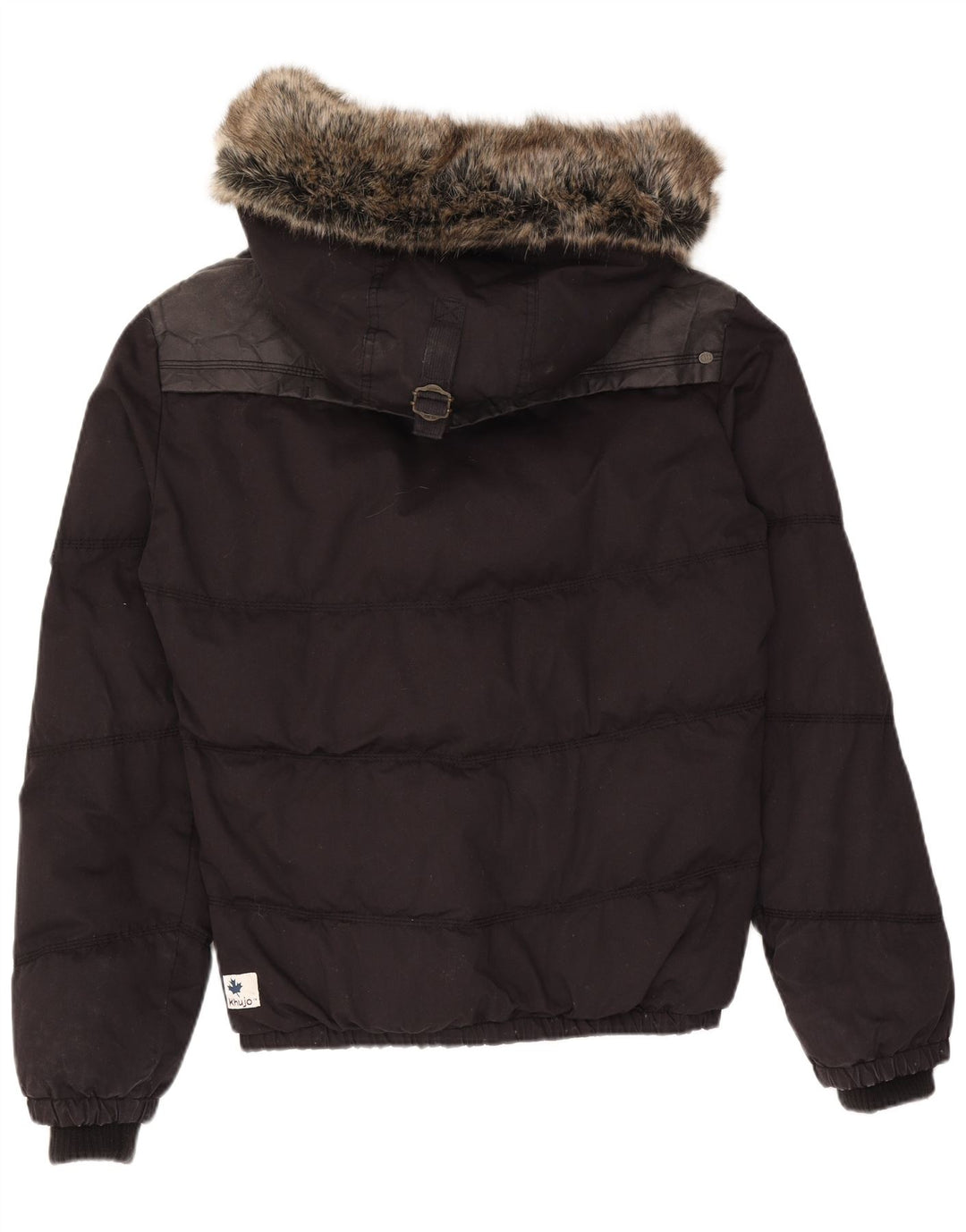 Giacca imbottita con cappuccio da uomo KHUJO UK 40 grande poliestere color block nero