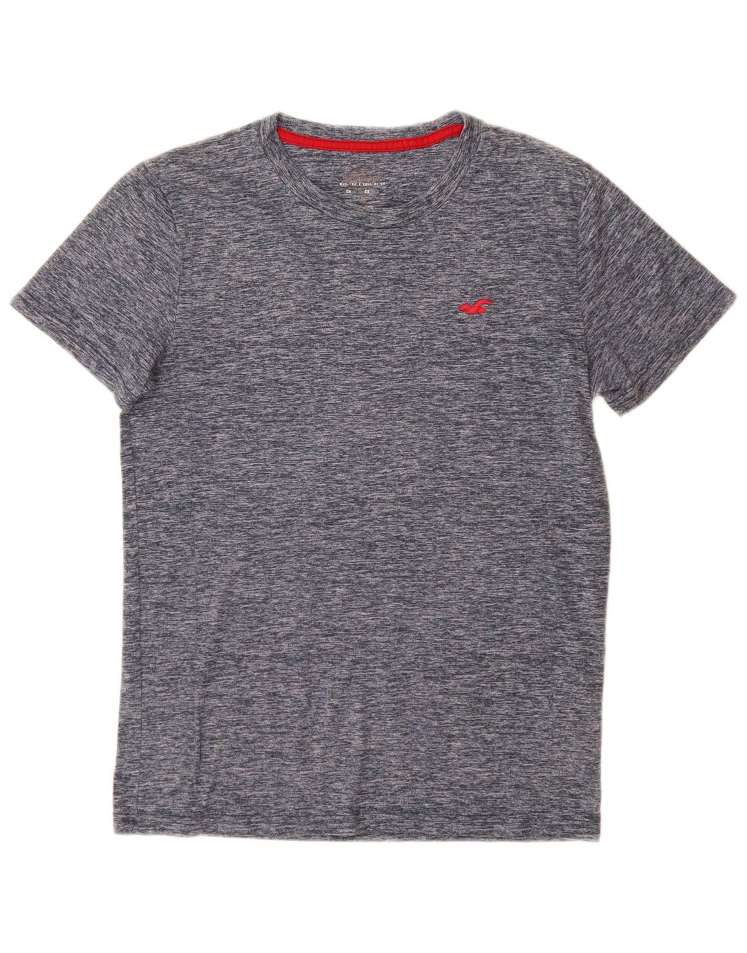 T-shirt da uomo HOLLISTER Top piccola in cotone screziato blu navy