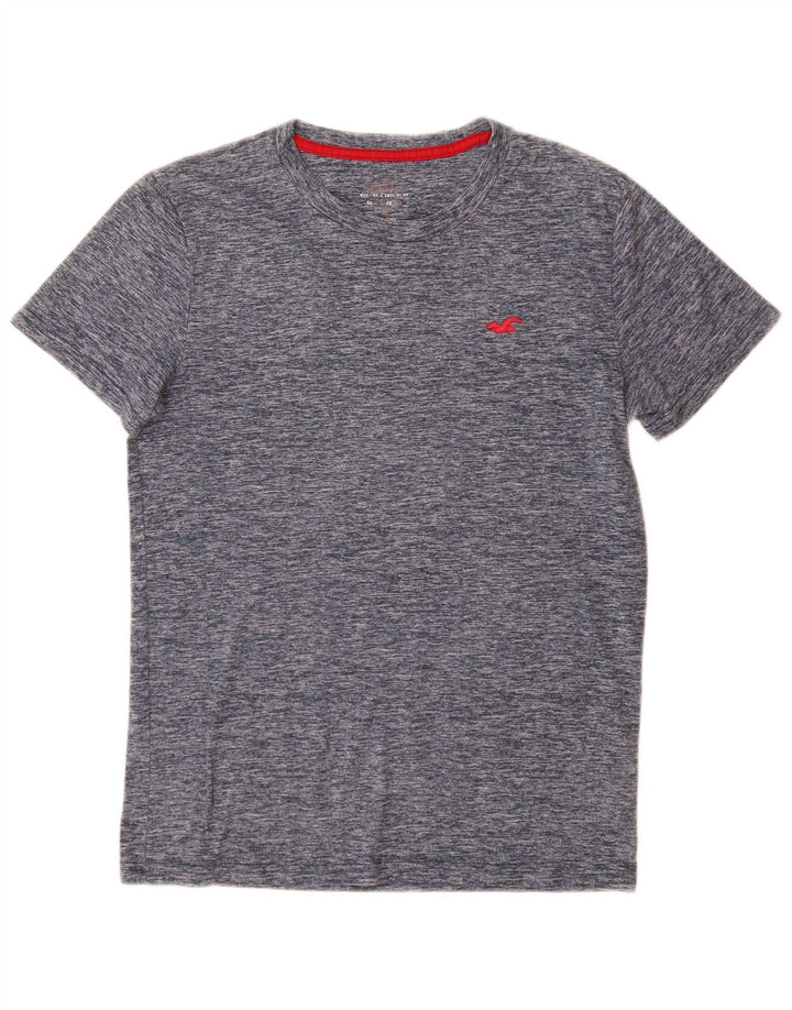 T-shirt da uomo HOLLISTER Top piccola in cotone screziato blu navy