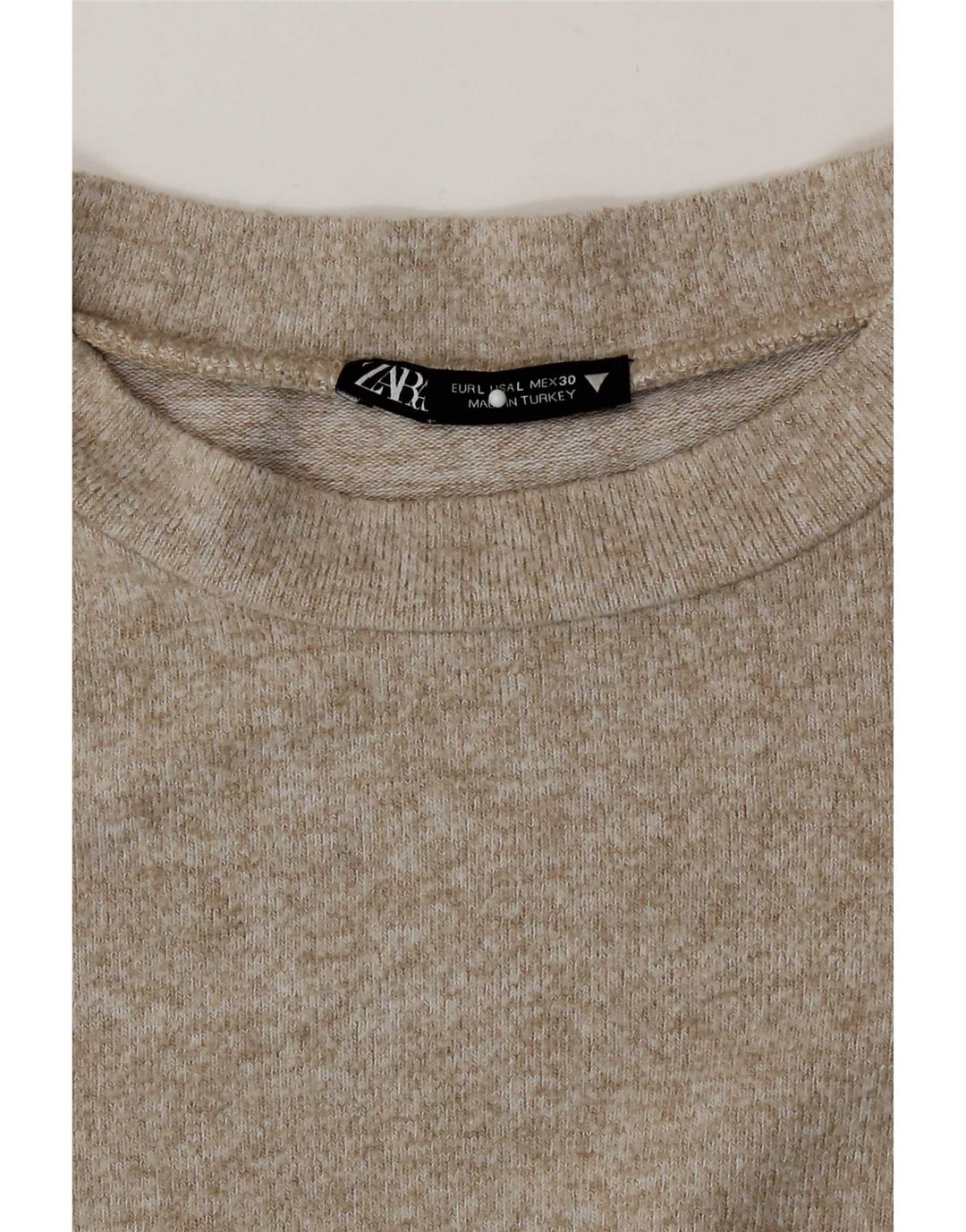 Top Zara da donna a maniche lunghe UK 16 Large Beige screziato in viscosa