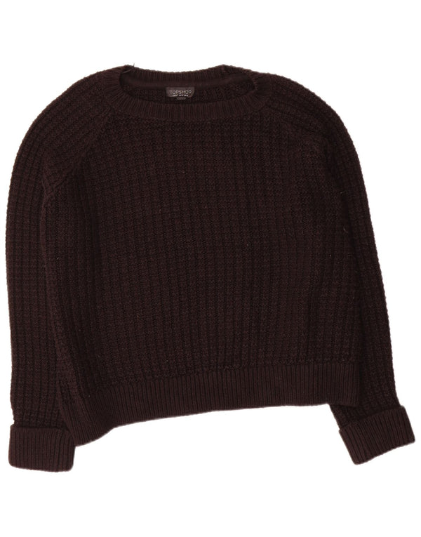 Topshop Maglione da donna oversize con scollo a barca UK 14 Grande acrilico nero