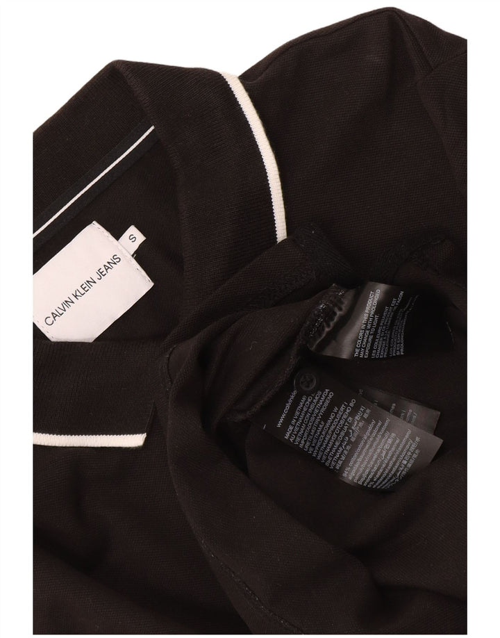 Polo da uomo Calvin Klein Jeans piccola in cotone nero
