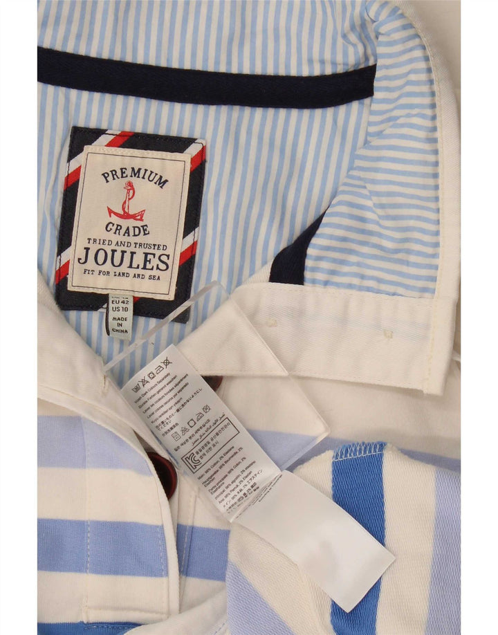 Joules Felpa da Donna con Collo a Bottone, Maglione UK 14, Grandi Righe Bianche