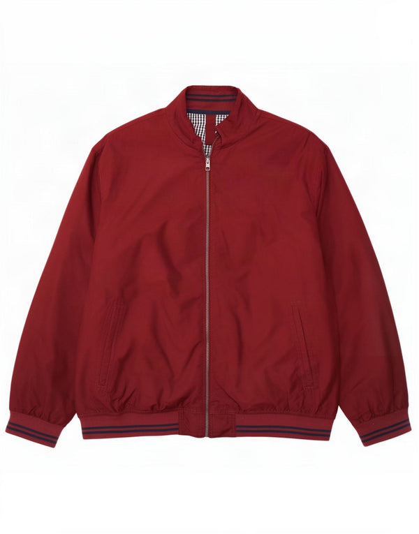 Giubbotto bomber da uomo James Pringle UK 44 2XL Poliestere bordeaux