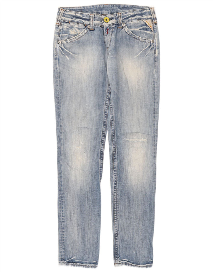 Replay Jeans slim invecchiati da donna W27 L32 cotone blu