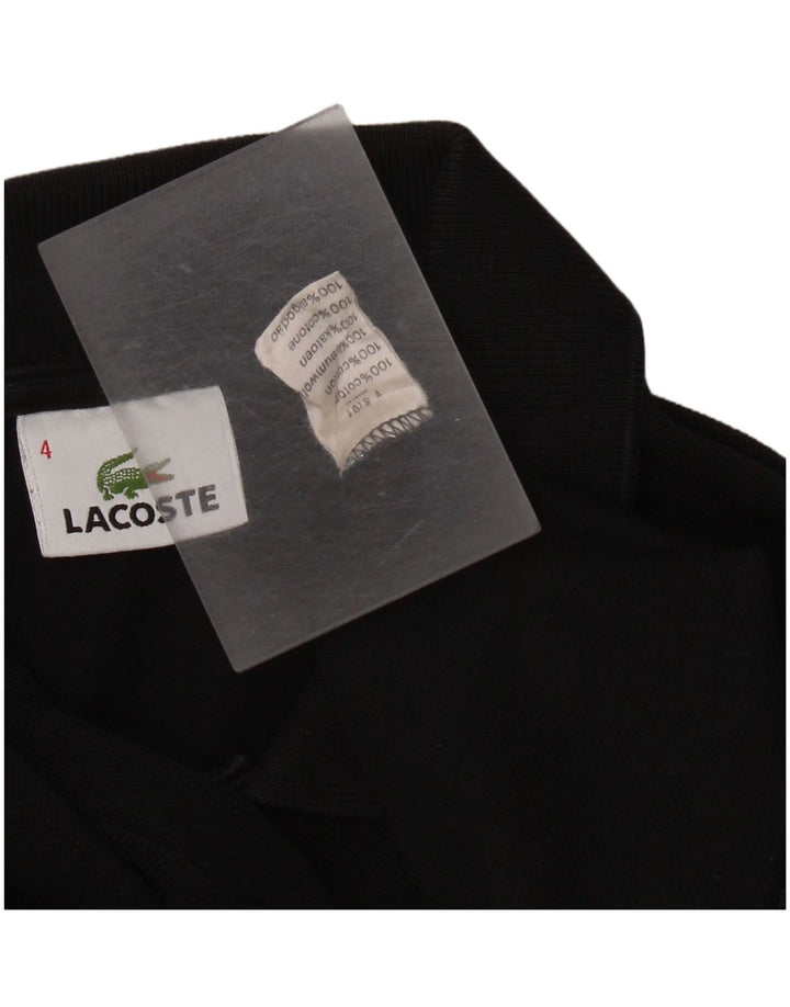 Polo da uomo a maniche lunghe Lacoste taglia 4, cotone nero medio