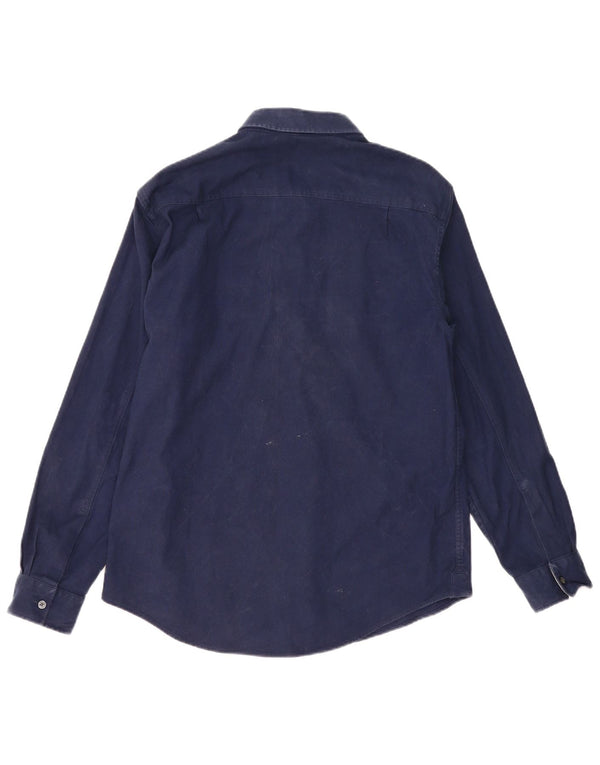 Lyle & Scott Mens Shirt Large Navy Blue Cotton