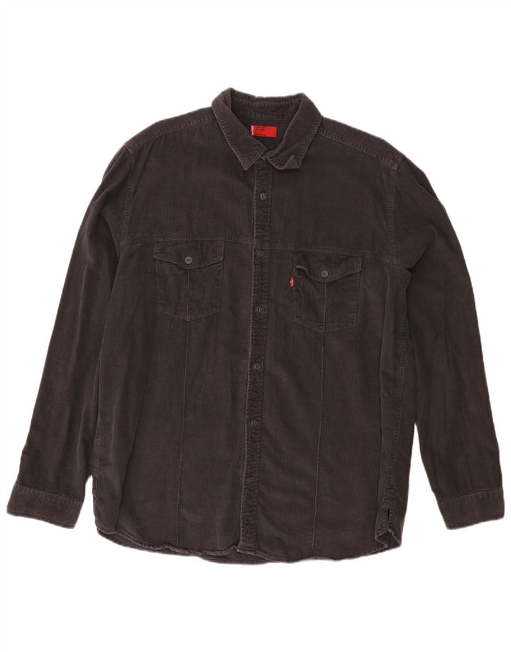 Camicia Levi's da uomo in velluto a coste XL in cotone grigio