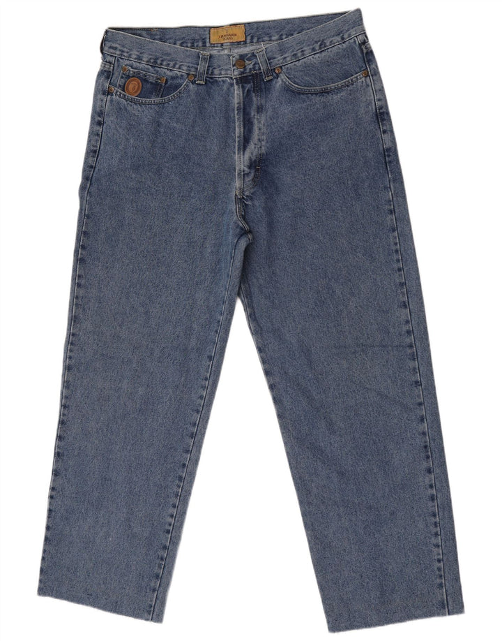 Jeans Dritti Donna Trussardi W38 L29 Cotone Blu