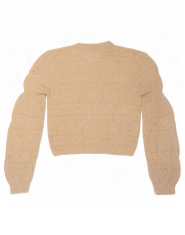 Maglione corto con scollo a barca da donna Zara UK 14 medio bianco sporco