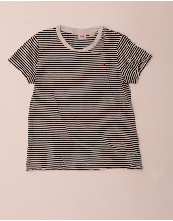 T-shirt da donna Levi's Top UK 10 piccola in cotone a righe nere