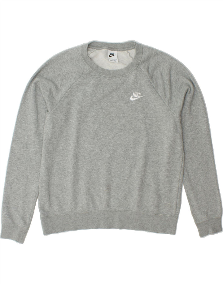 NIKE Womens Oversized Sweatshirt Jumper UK 14 Medium Grey Cotton Vintage Nike and Second-Hand Nike from Messina Hembry 