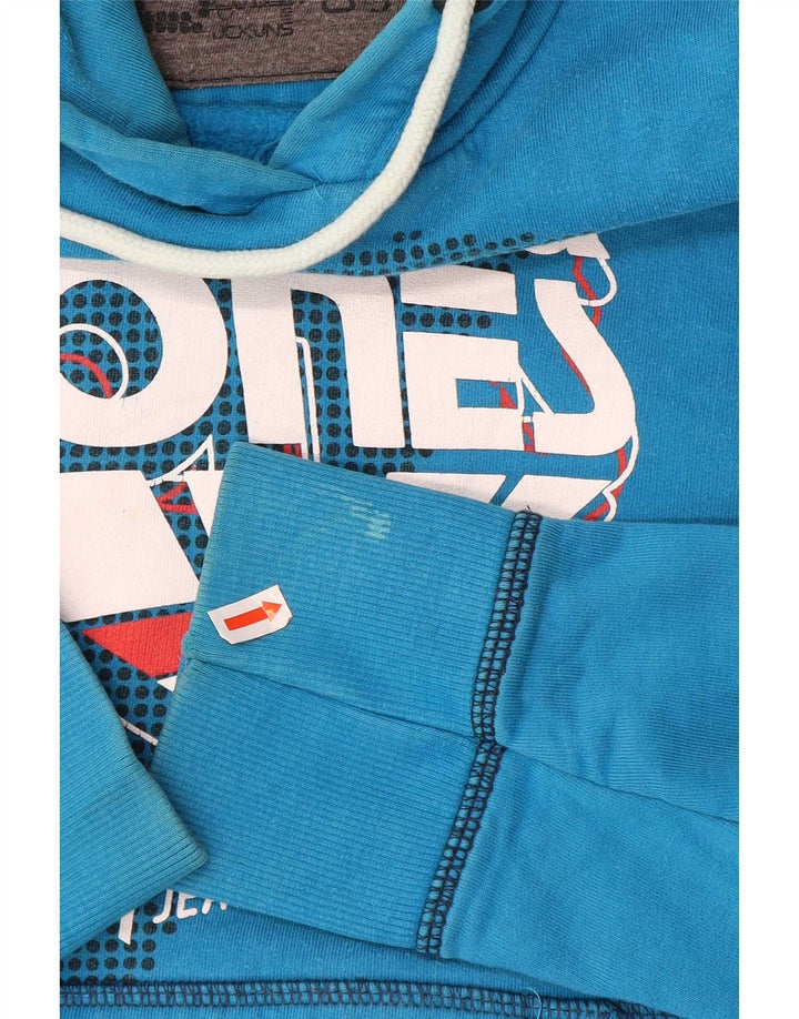 Felpa con cappuccio grafica da uomo Jack & Jones blu medio