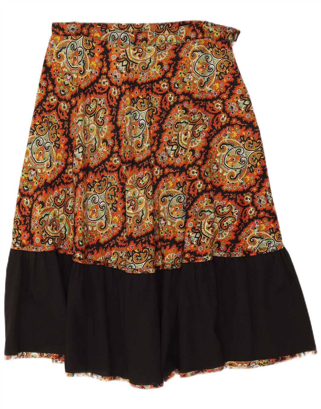 Gonna a trapezio da donna vintage W30 Paisley medio multicolore