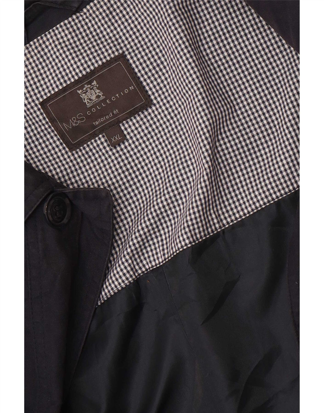 Cappotto da uomo su misura Marks & Spencer UK 44 2XL Blu navy