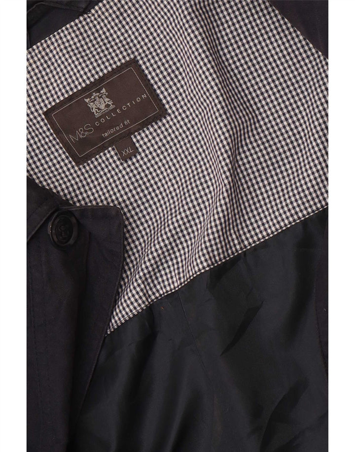 Cappotto da uomo su misura Marks & Spencer UK 44 2XL Blu navy