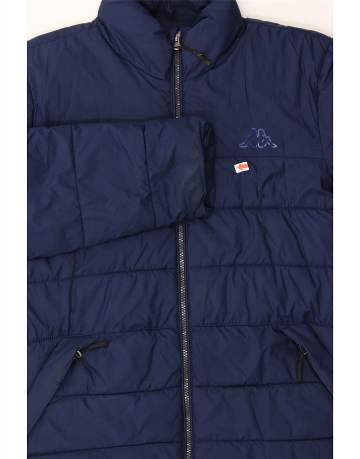 KAPPA Mens Padded Jacket UK 36 Small Navy Blue Polyester Vintage Kappa and Second-Hand Kappa from Messina Hembry 