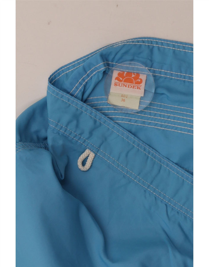 Pantaloncini da bagno da uomo Sundek grandi in nylon blu