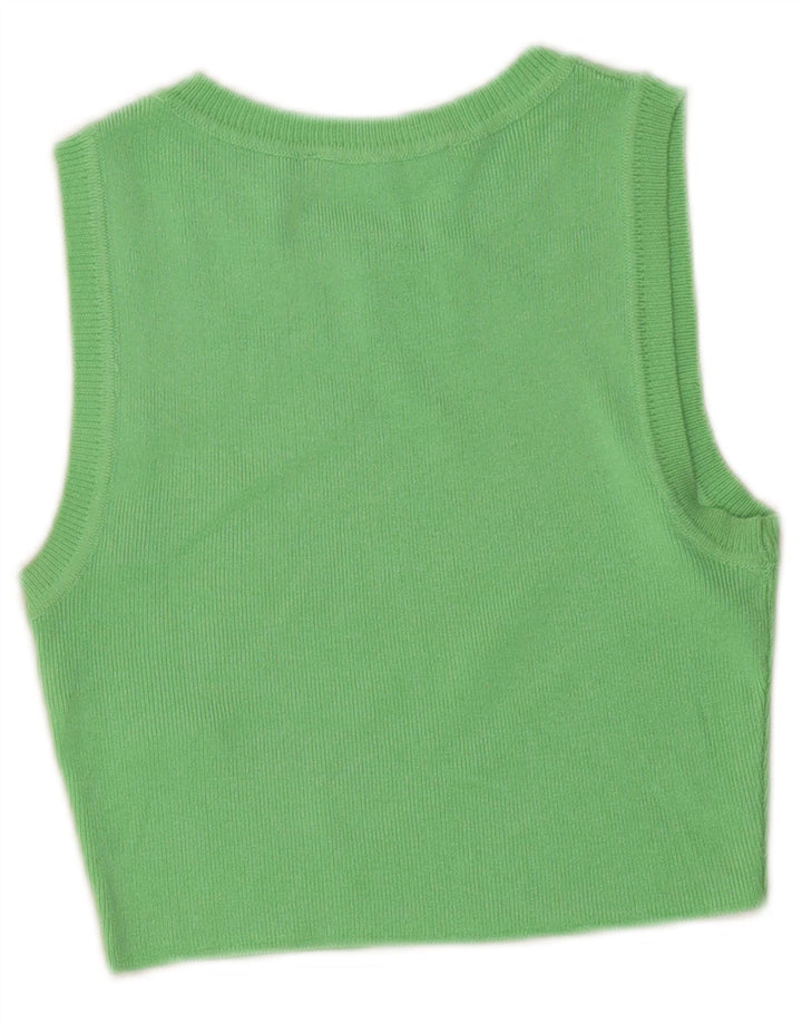Top corto da donna Zara UK 8 piccolo in viscosa verde