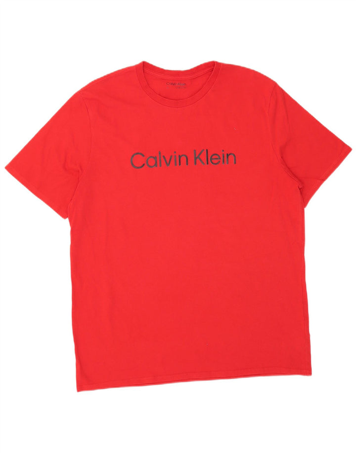 CALVIN KLEIN T-shirt grafica da uomo Top grande in cotone rosso