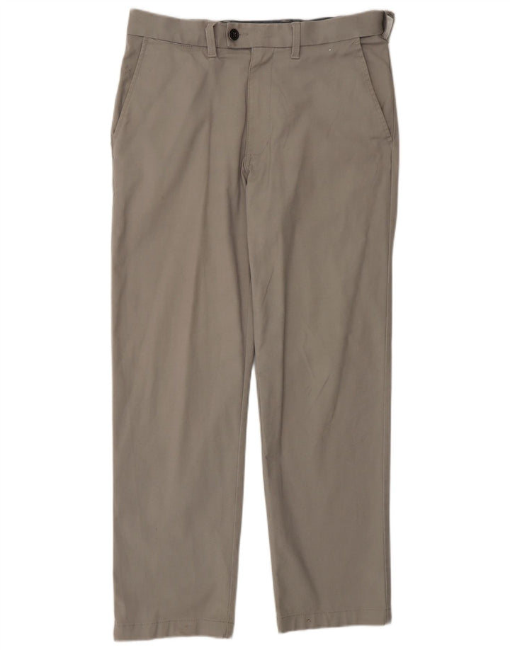 Pantaloni da abito dritti da uomo Marks & Spencer W32 L28 cotone grigio