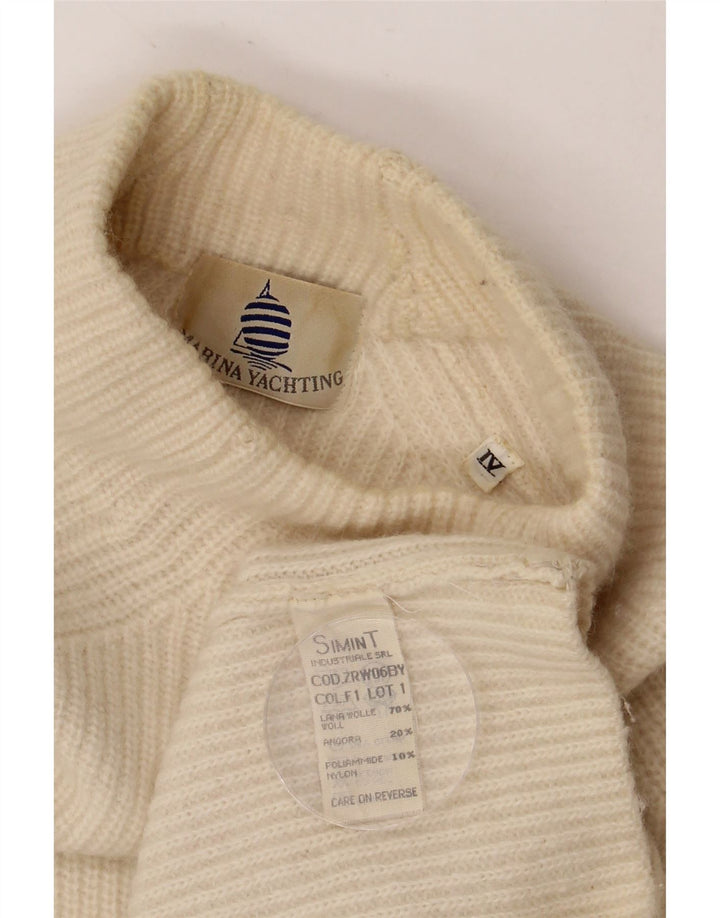 MARINA YACHTING Maglione da uomo a collo alto in lana beige grande
