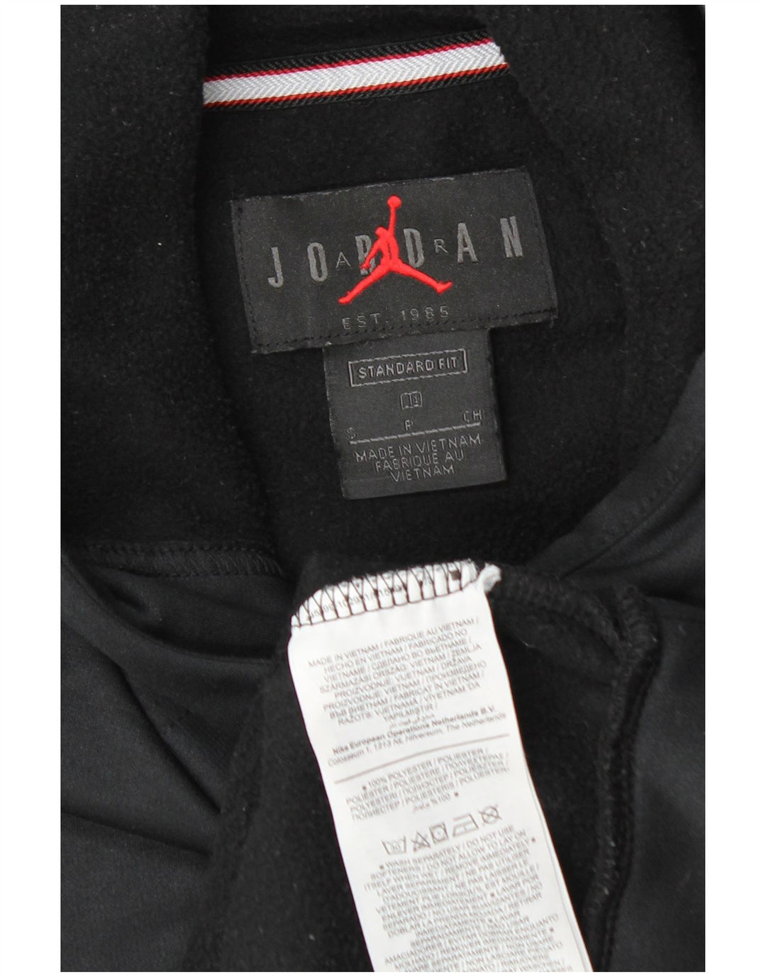 Felpa con cappuccio Jordan vestibilità standard da uomo, piccola, in poliestere nero
