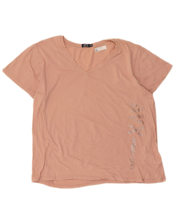 T-shirt grafica da donna Avirex Top UK 20 2XL cotone rosa