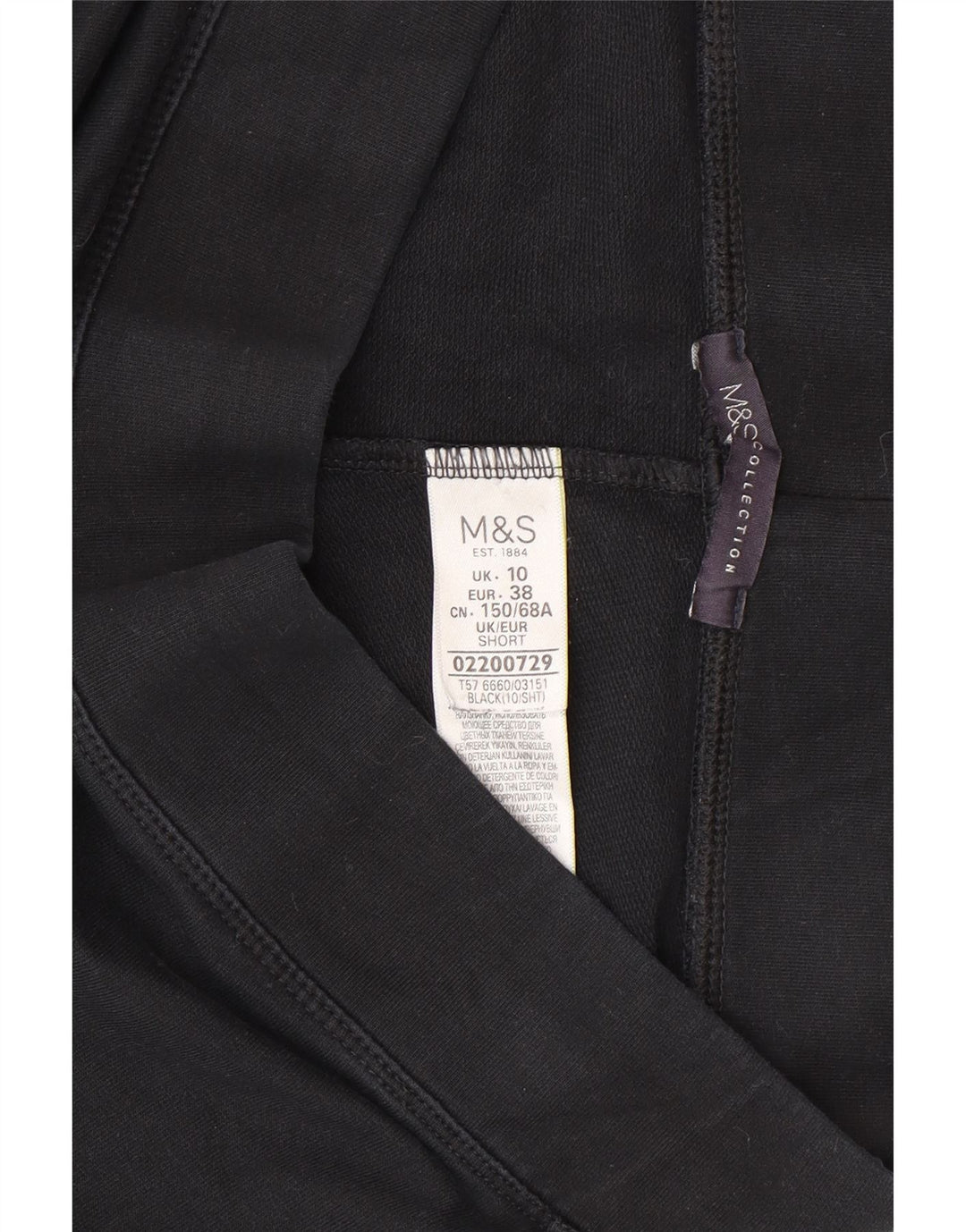 Pantaloni da tuta da donna Marks & Spencer UK 10 piccoli in cotone nero