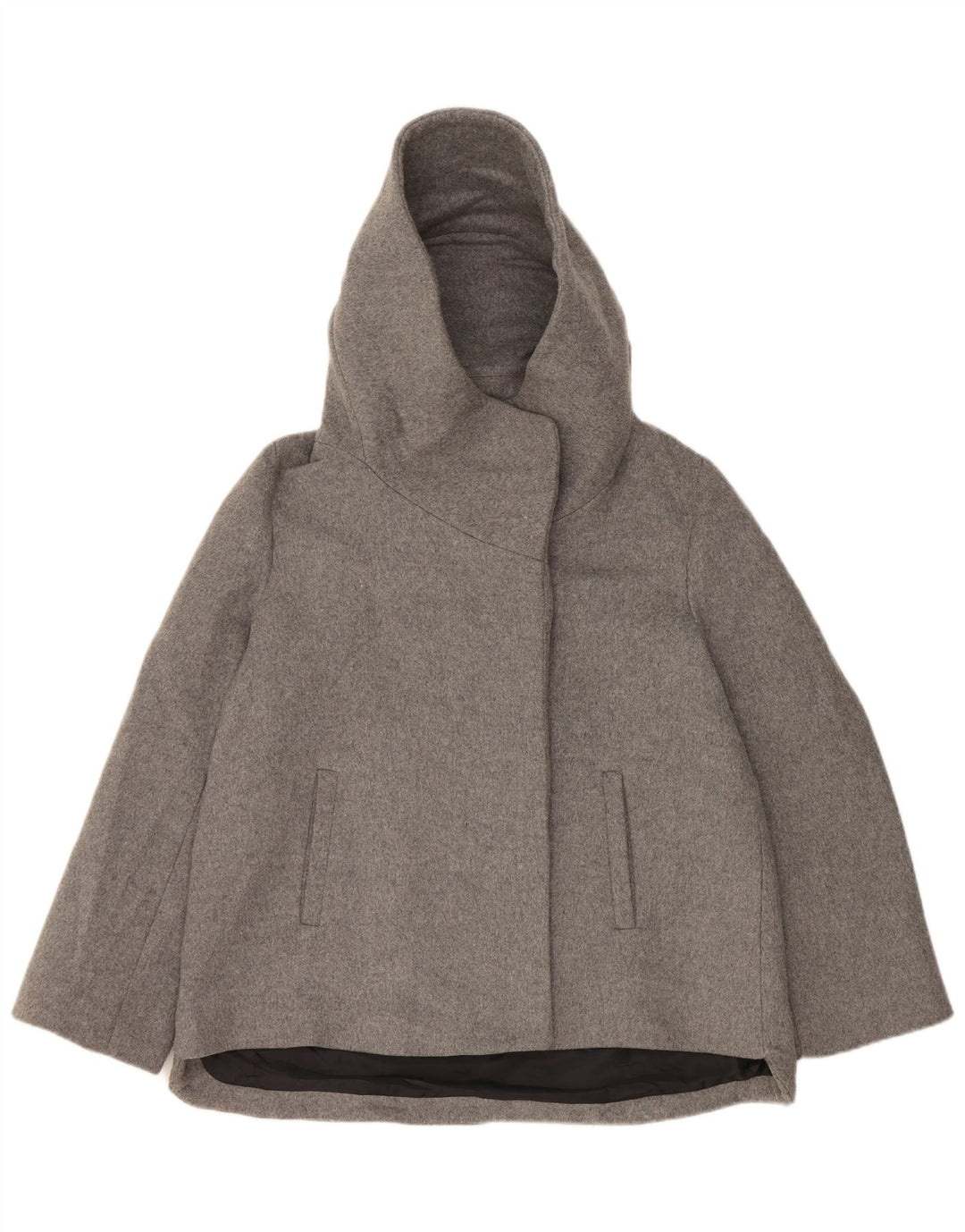 Giacca a vento con cappuccio da donna Zara UK 14 grande acrilico grigio
