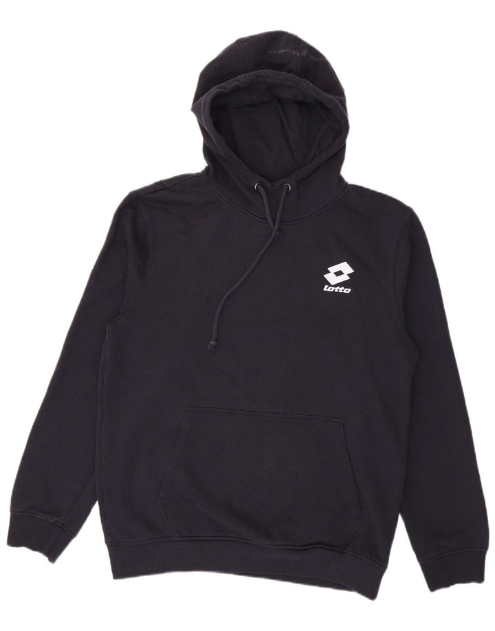 Maglione con cappuccio da uomo Lotto in cotone medio blu navy