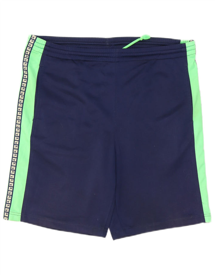 Pantaloncini sportivi grafici da uomo Diadora Large in poliestere color block blu navy