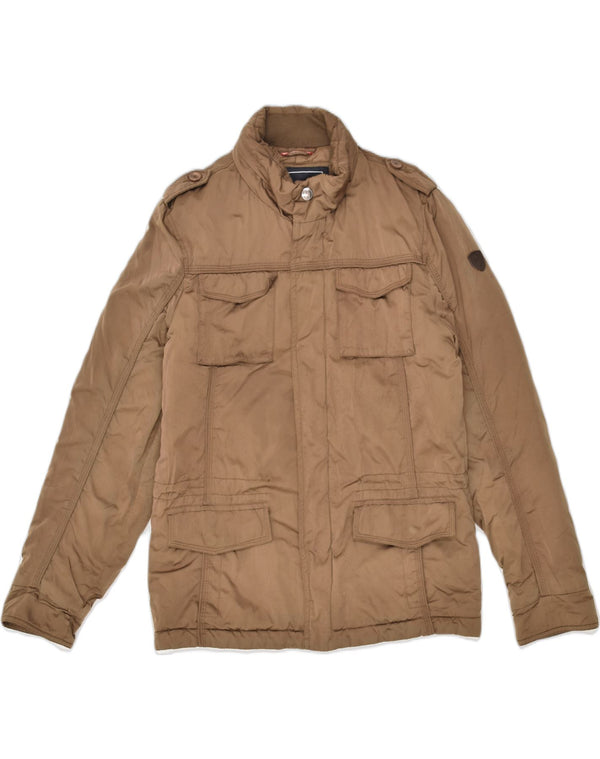 CONTE OF FLORENCE Giacca militare imbottita da uomo UK 36 Small Marrone Nylon