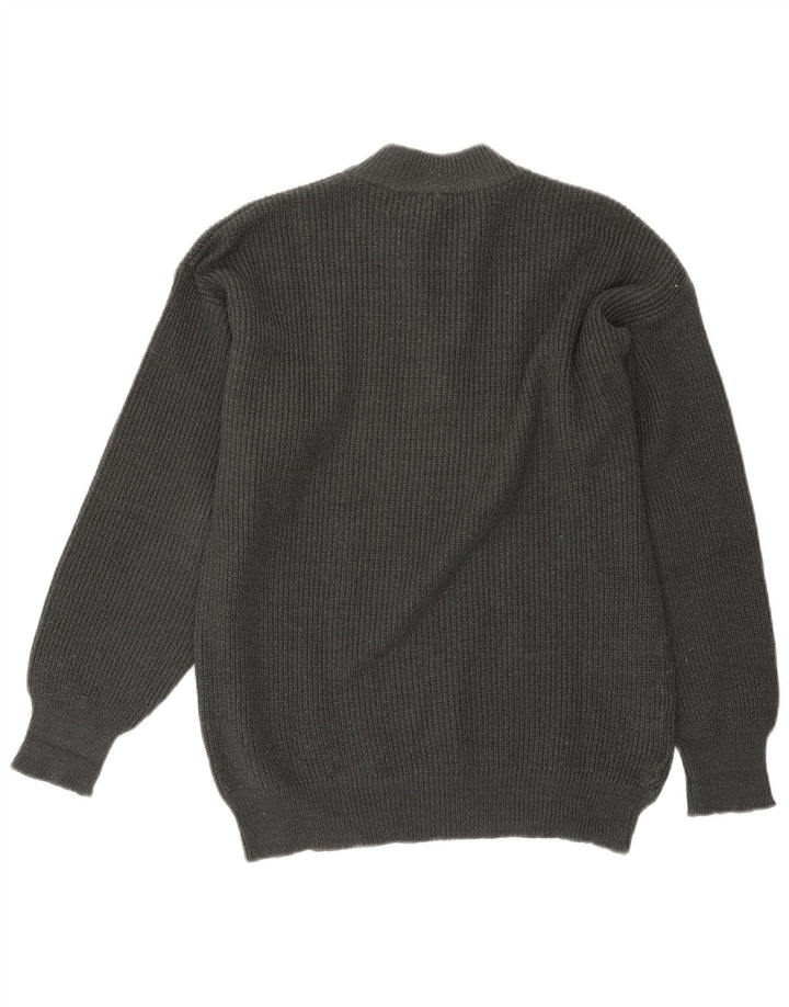 POP 84 Maglione da uomo con collo alto e maglione grande in acrilico color block grigio