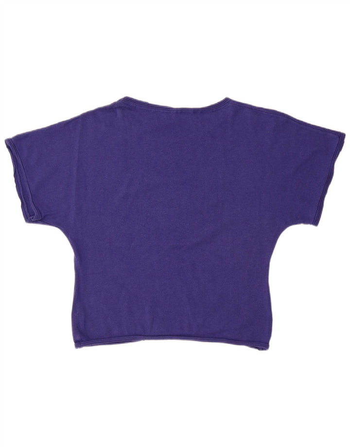 FAT FACE Maglione da donna a maniche corte con scollo a barca UK 16 Large Viola