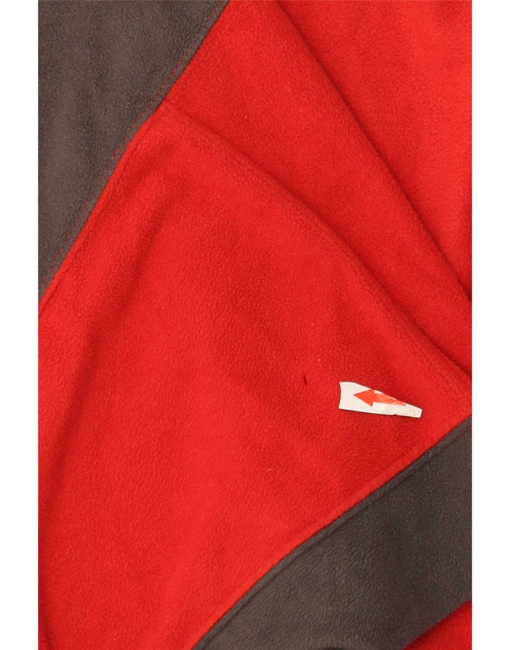 Maglione in pile da uomo The North Face con zip e collo, grande, in poliestere color block rosso