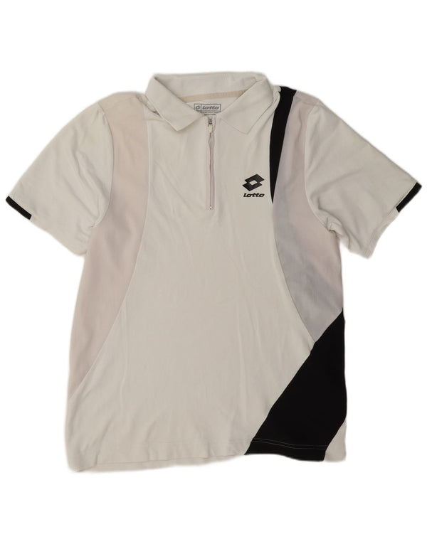 Polo da uomo Lotto Large in nylon color block bianco